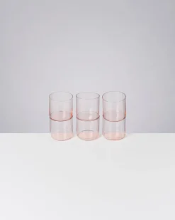 Joia - Set of 6 glass small pink opal