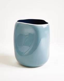 João - Vase L gray-blue dark blue
