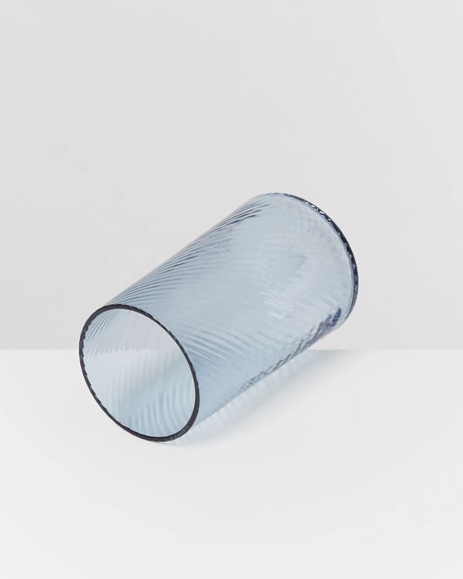 Leiria Glas klein riffled blau 4er-Set