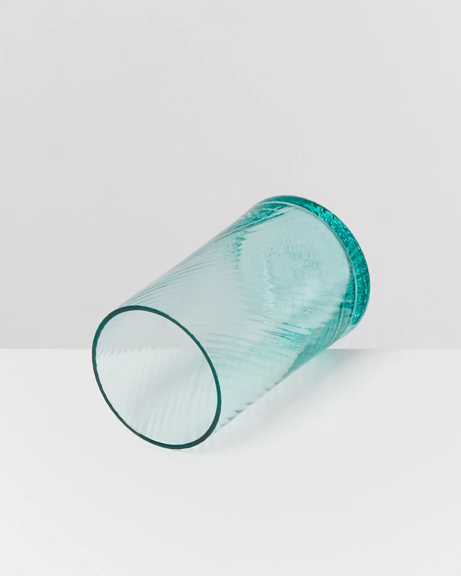 Leiria Glas klein riffled grün 6er-Set