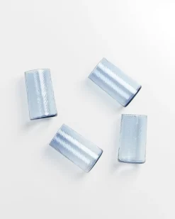 Leiria - Set of 4 glass riffled blue