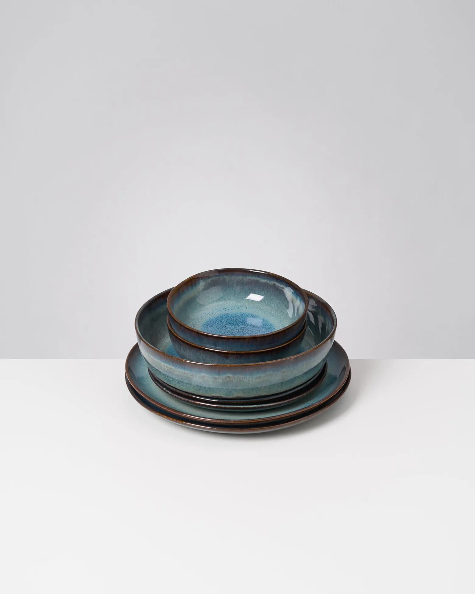 Madeira Geschirr-Set modern grünblau 7-teilig