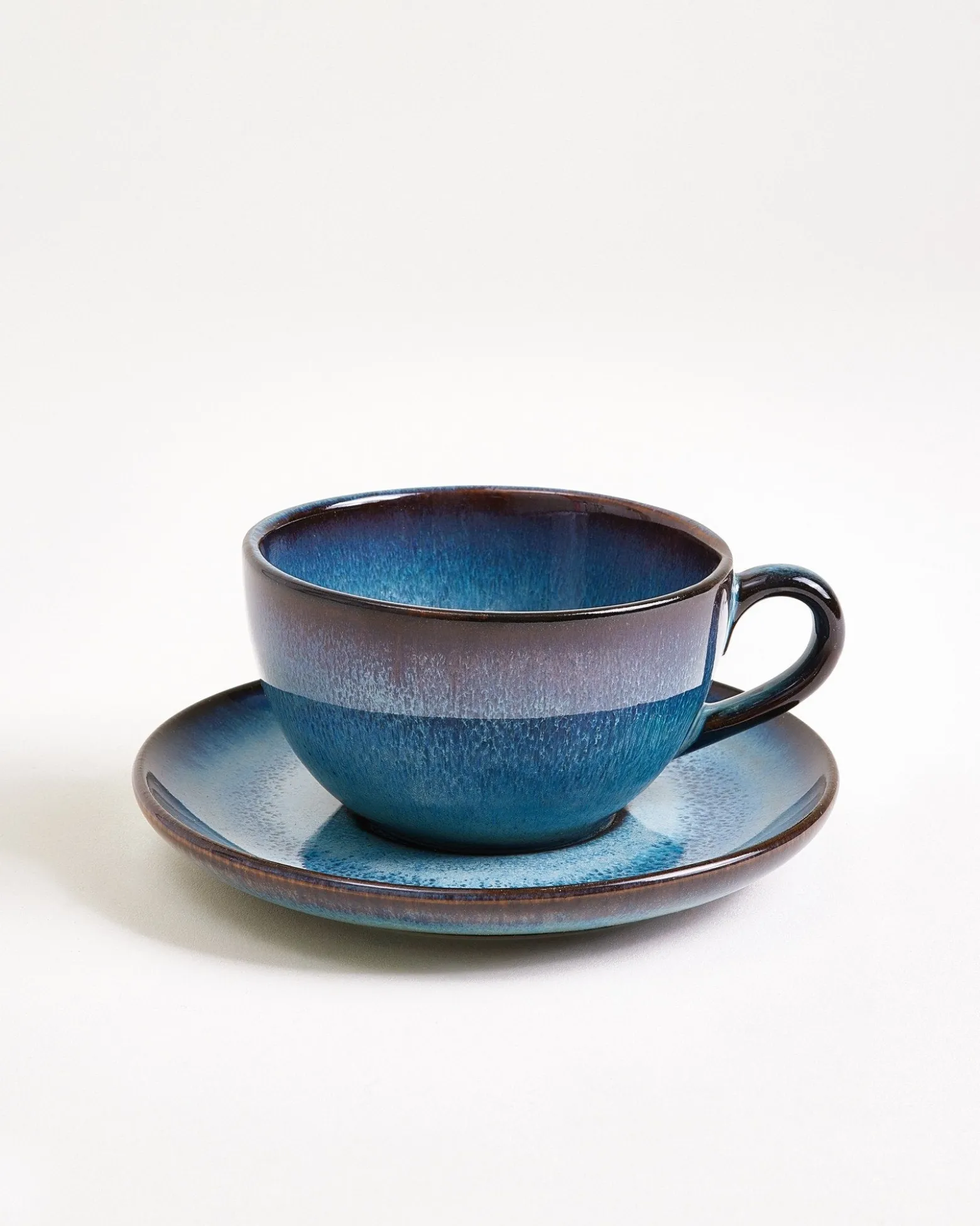 Madeira - Small cappuccino cup & saucer classic green-blue Set of 4
