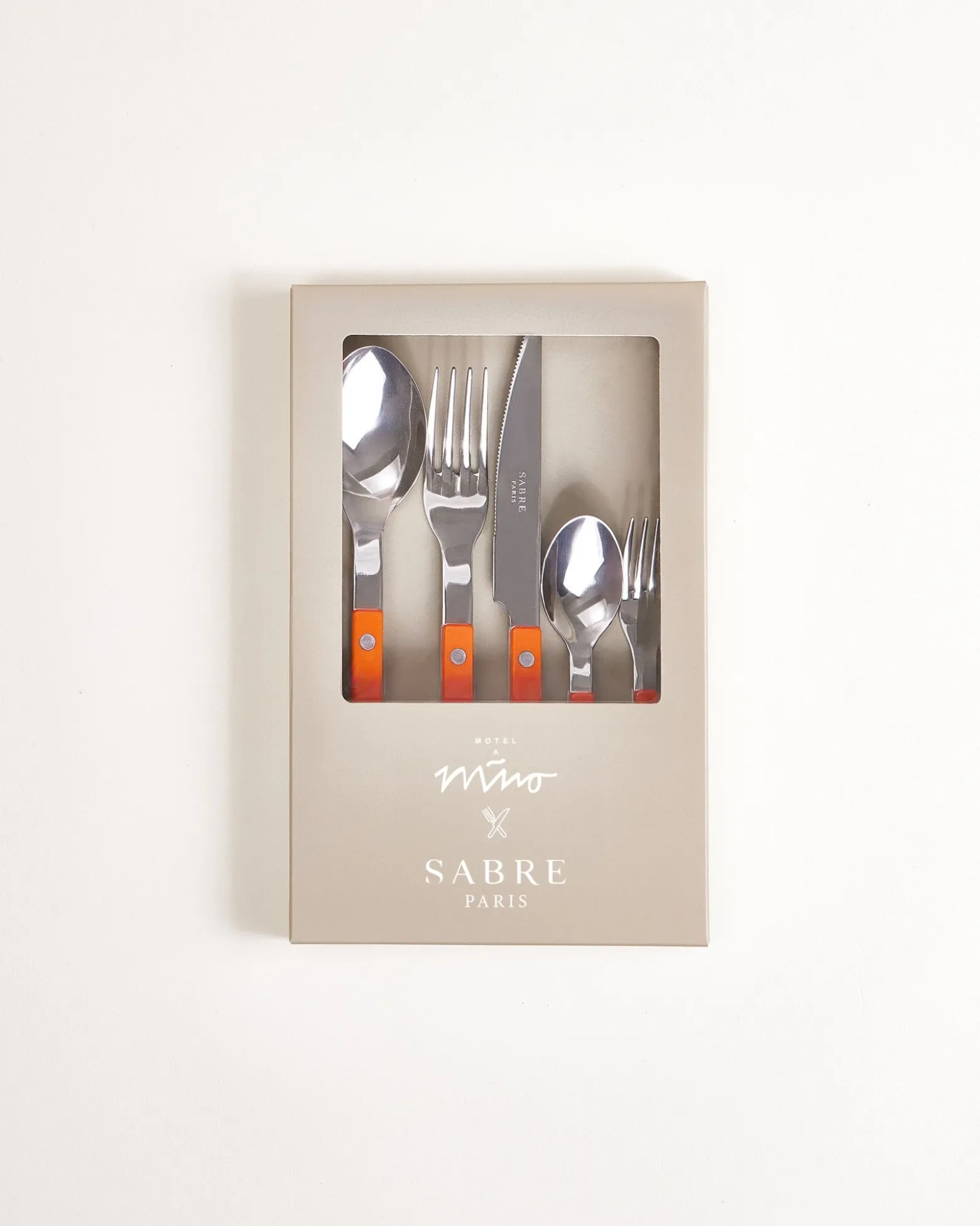 MaM x Sabre Paris - Cutlery Set of 5 orange off-white