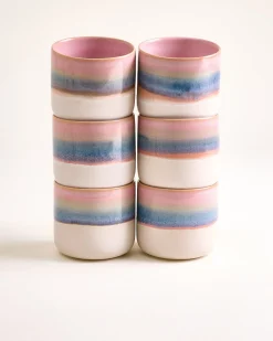 Nódoa Becher groß dipped rosa blau 6er-Set