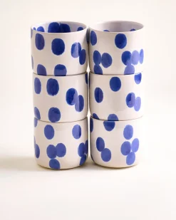 Nódoa Becher groß gepunktet blau 6er-Set