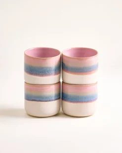 Nódoa - Large cup dipped pink blue Set of 4