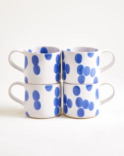 Nódoa - Large mug dotted blue Set of 4