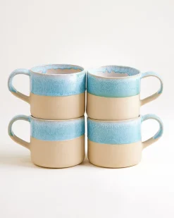 Nódoa Tasse groß dipped hellblau 4er-Set