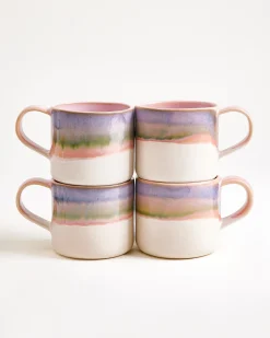 Nódoa Tasse groß dipped rosa blau 4er-Set