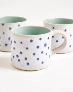 Nódoa Tasse groß gepunktet mint blau 4er-Set