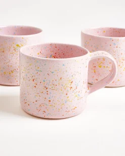 Nódoa Tasse groß gesprenkelt rosa 4er-Set