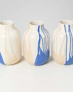Nuno - Vase L drip sand blue