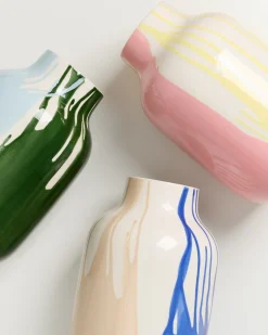 Nuno - Vase L drip yellow pink