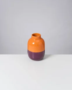 Nuno vase M orange darklilac