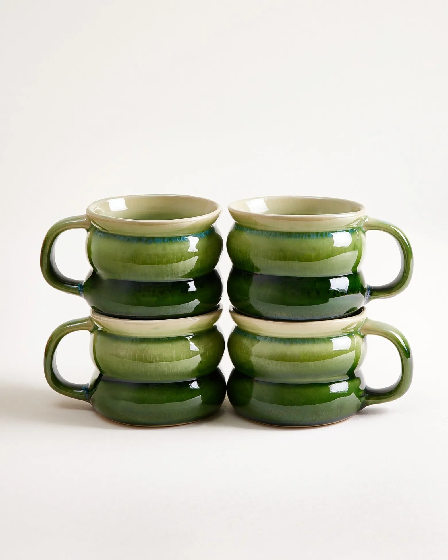 Ombra - Small mug Bubble green dark green Set of 4