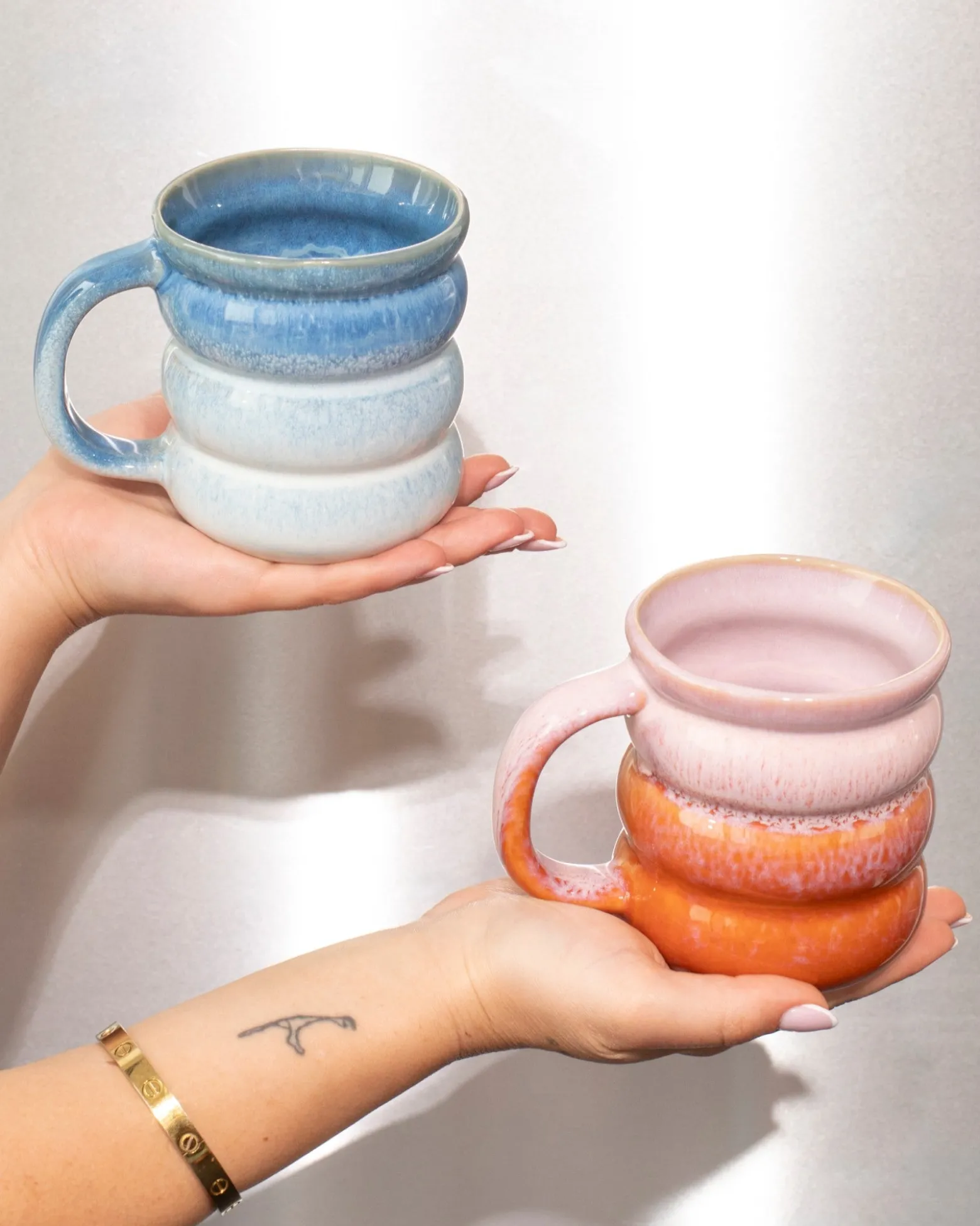 Ombra Tasse groß bubble dunkelblau hellblau 6er-Set