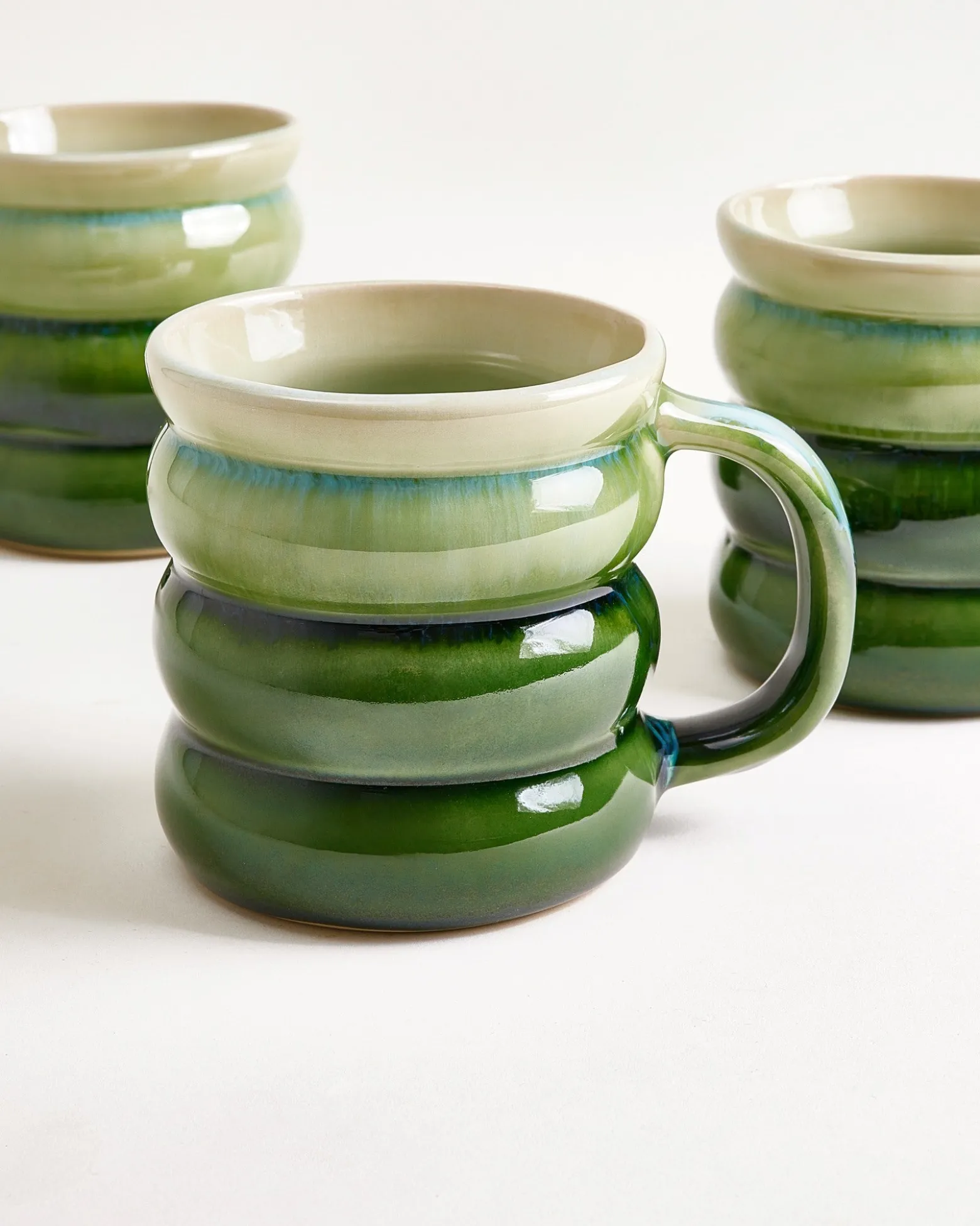 Ombra Tasse groß bubble grün dunkelgrün 4er-Set