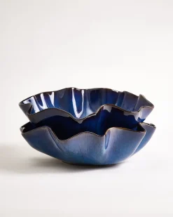 Pérola Shell - Servingbowl dark blue