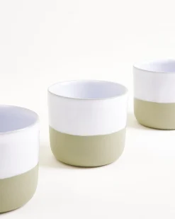 Seda Becher klein salbeigrün weiß 6er-Set