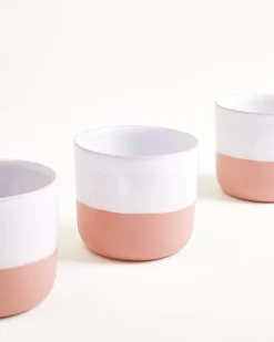Seda - Set of 4 cups small pink white