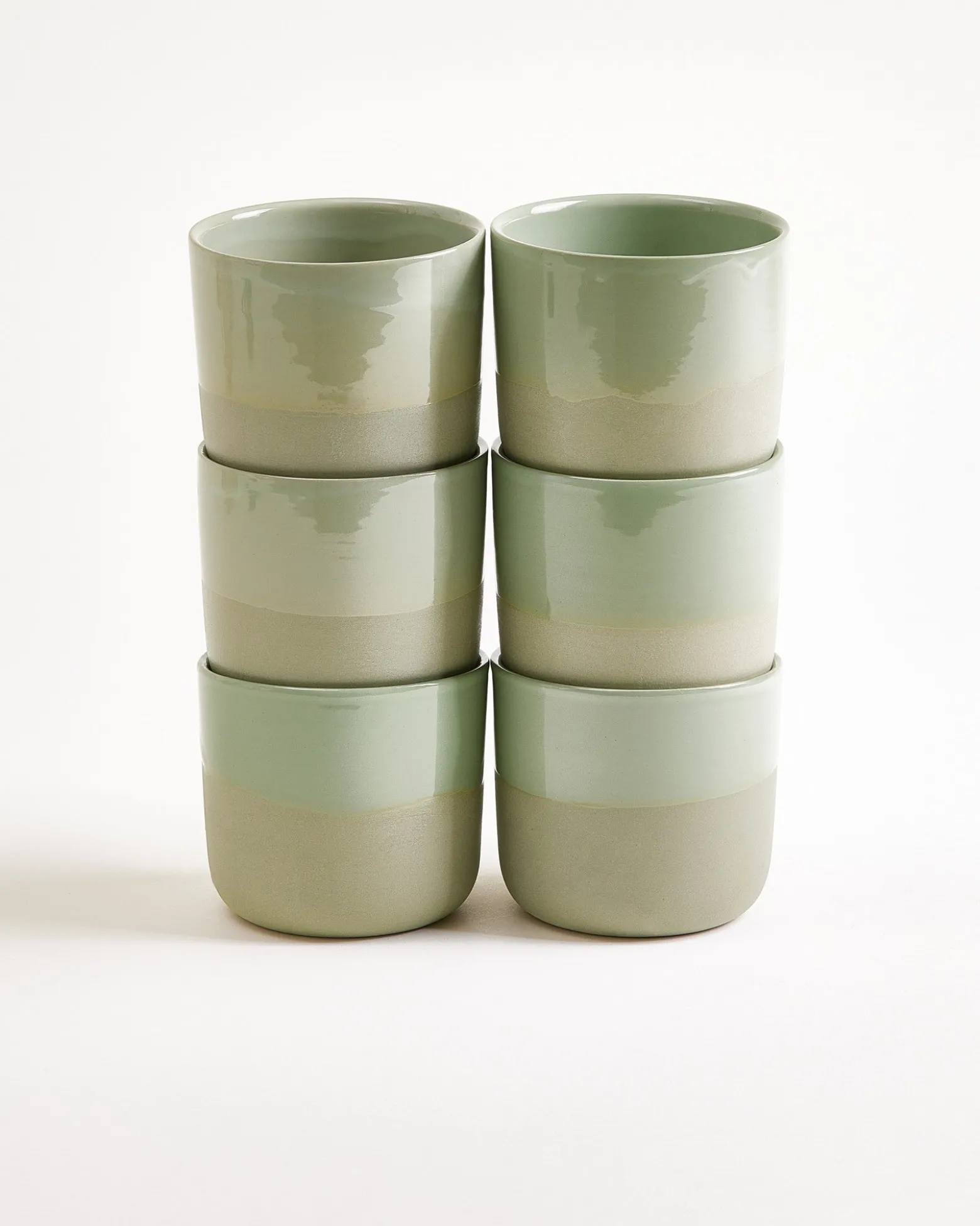 Seda - Set of 6 cups small sage green