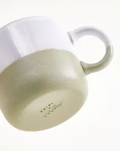 Seda - Set of 6 Mugs small sage green white