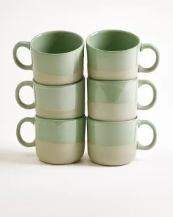 Seda - Set of 6 Mugs small sage green