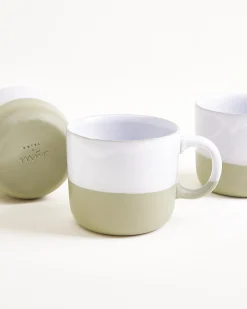 Seda Tasse klein salbeigrün weiß 4er-Set