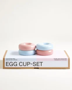 Seia Egg Cups, Light Pink and Light Blue, Set of 4