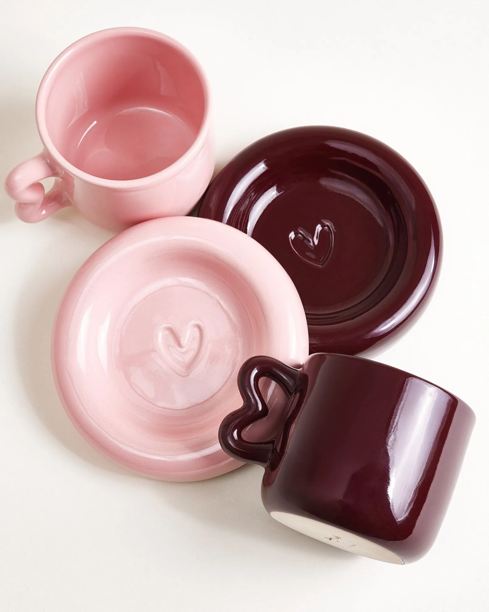 Seia - Gift set Heart pink burgundy 3 pieces