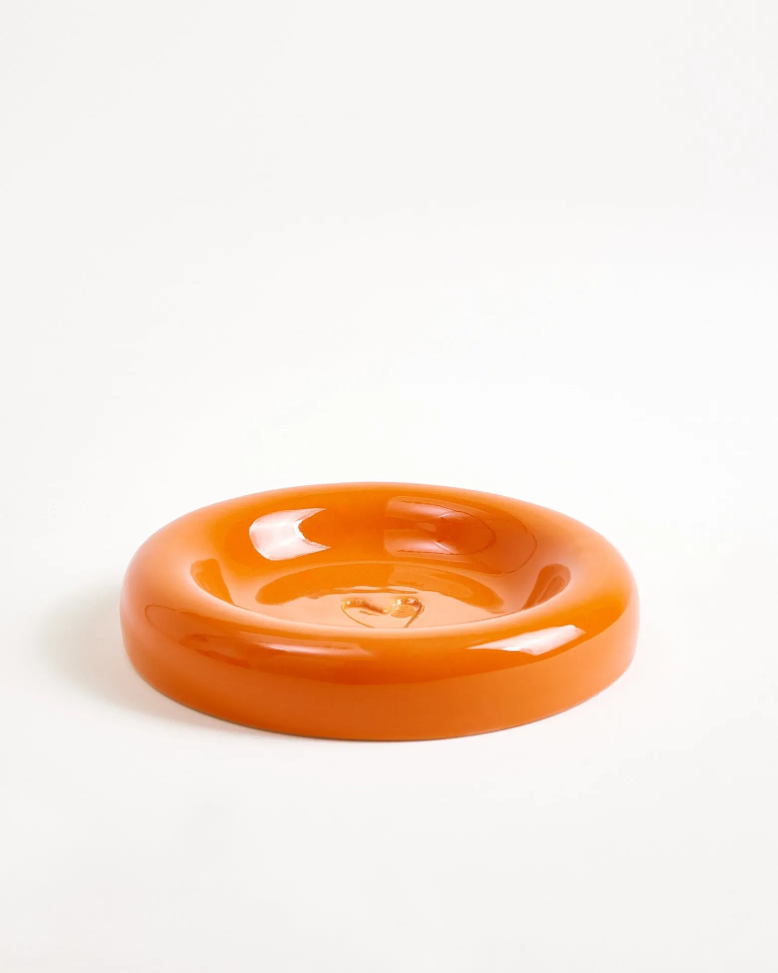 Seia mug with heart & saucer pink orange