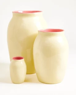 Sombra vase L yellow pink