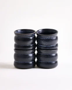 Turmalina Becher klein bubble schwarz 4er-Set