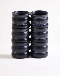 Turmalina Becher klein bubble schwarz 6er-Set