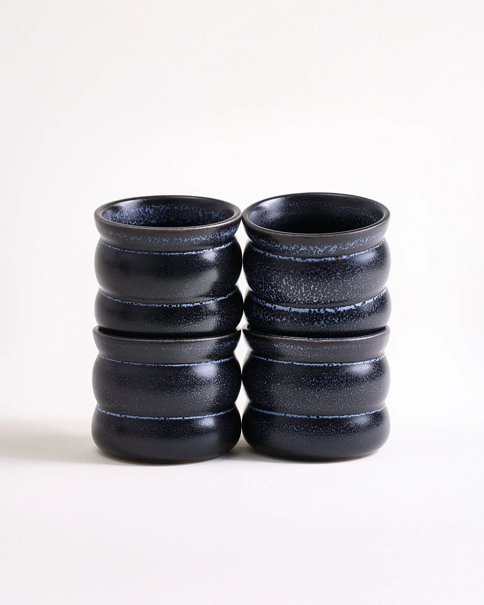 Turmalina - Set of 4 cups small bubble black