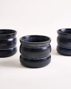 Turmalina - Set of 4 cups small bubble black
