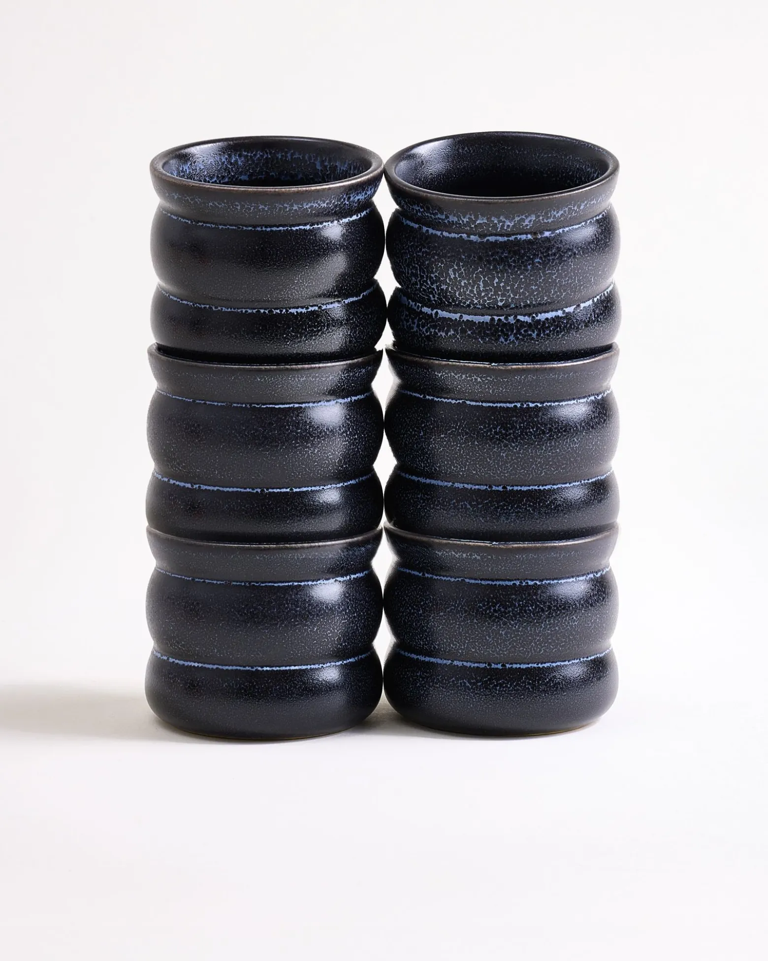 Turmalina - Set of 6 cups small bubble black