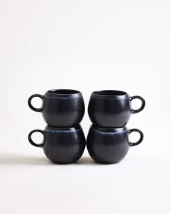 Turmalina - Set of 4 espresso mugs black