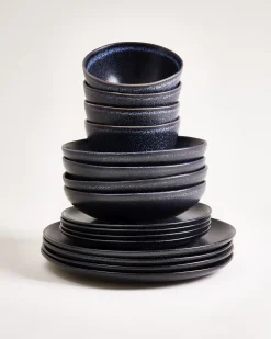 Turmalina - Tableware set black 16 pieces